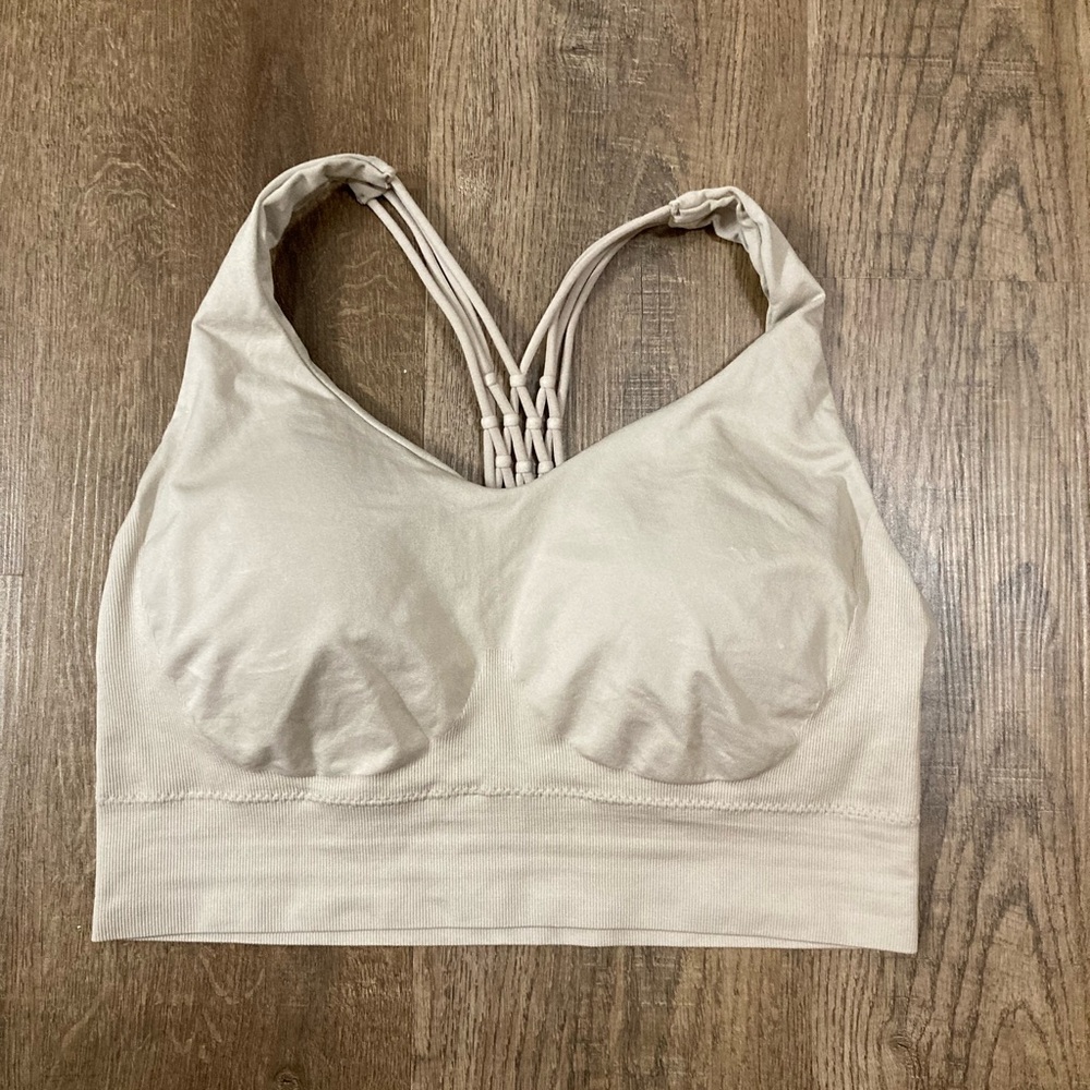 Profit Brown Gray Medium Support Racerback Sports Bra Size Xl
